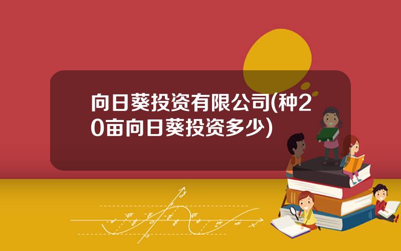 向日葵投资有限公司(种20亩向日葵投资多少)