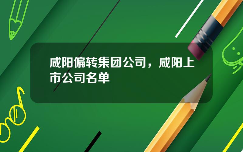 咸阳偏转集团公司，咸阳上市公司名单